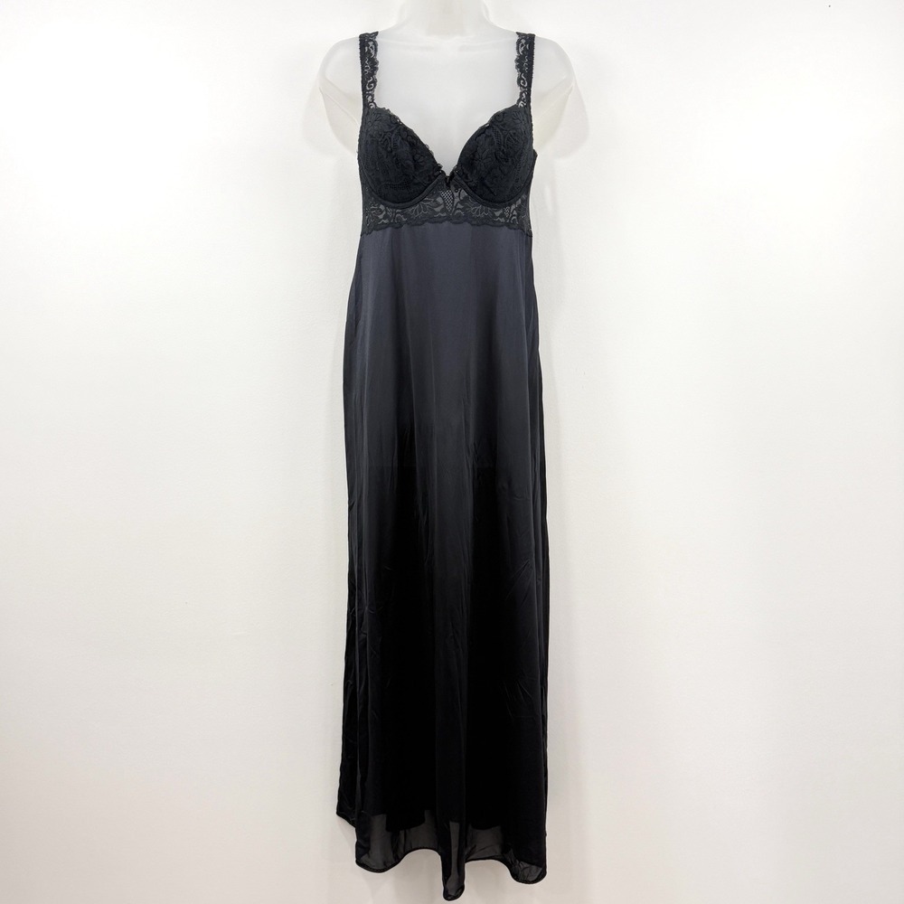 VTG 80s Victorias Secret Slip Dress M Babydoll Whimsigoth Sheer Sexy Witchy Lace